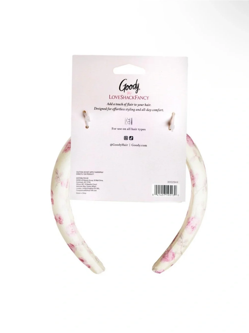 LoveShackFancy x 🎯 - Goody ‘Ribbon Rosa’ • Padded Headband 🎀 • Sterling Dusk • 💘